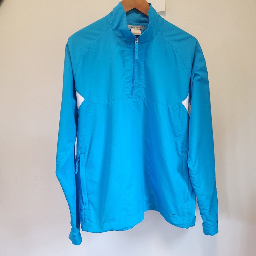 Nike Golf Fit Storm Womens XL 16 Light Blue 1/4 Zip Pockets Adjustable Waist